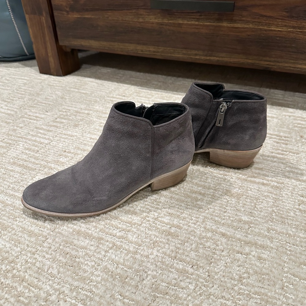 Sam Edelman Gray Suede Ankle Booties